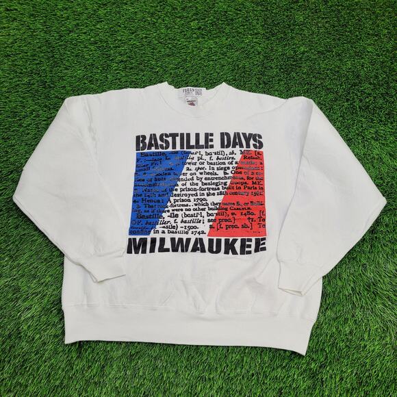 Vintage 1992 Bastille-Days Milwaukee Sweatshirt XL 24x25 France - Picture 1 of 15